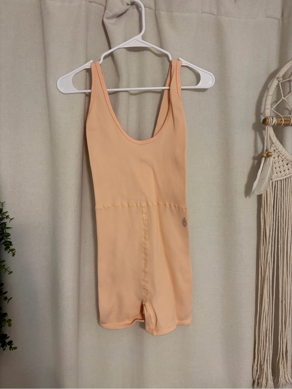 FP Movement Peach Ribbed Romper